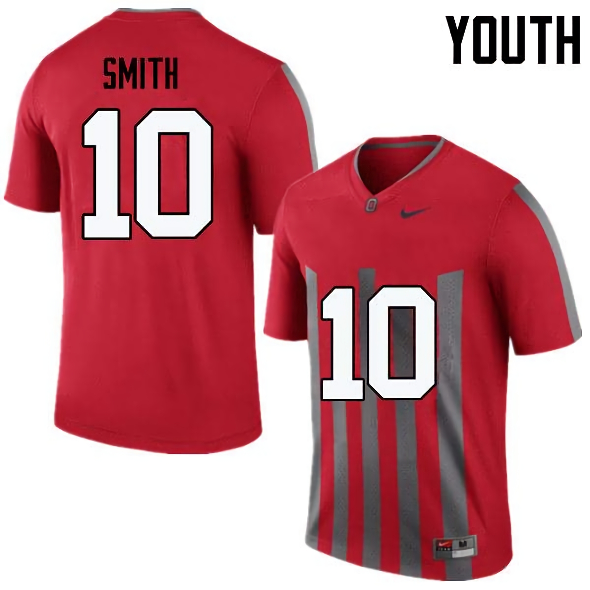 Troy Smith Ohio State Buckeyes Youth NCAA #10 Nike Throwback Red College Stitched Football Jersey FYP6356YN